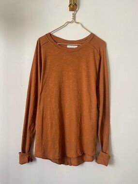 We The Free Burnt Orange Crewneck cowgirl fall  sweater Long Sleeve S oversize